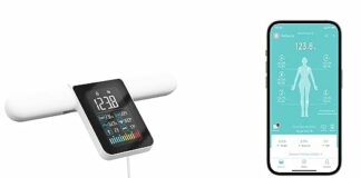 Smart body fat scale tracking weight loss and fitness progress