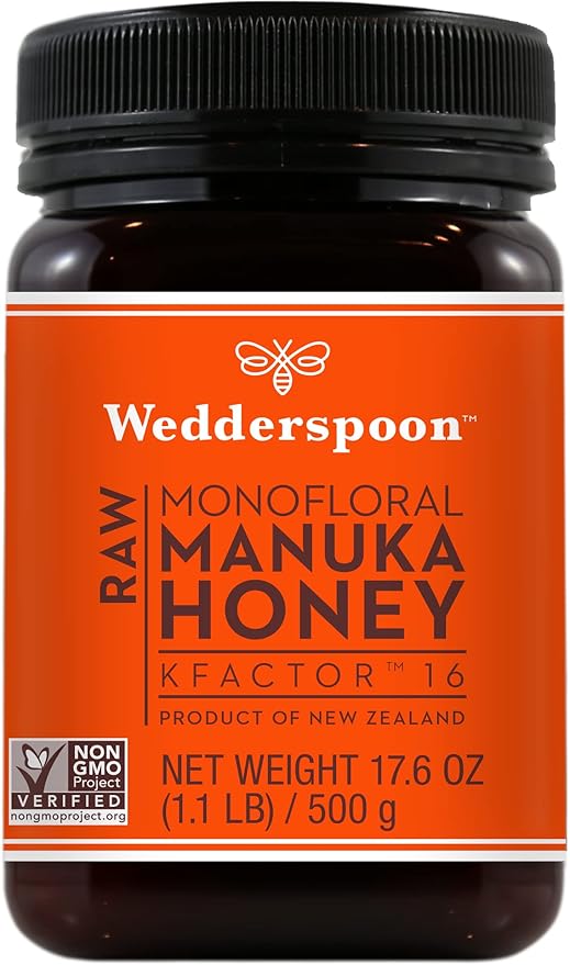 Wedderspoon Raw Premium Manuka Honey, KFactor 16, 17.6 Oz