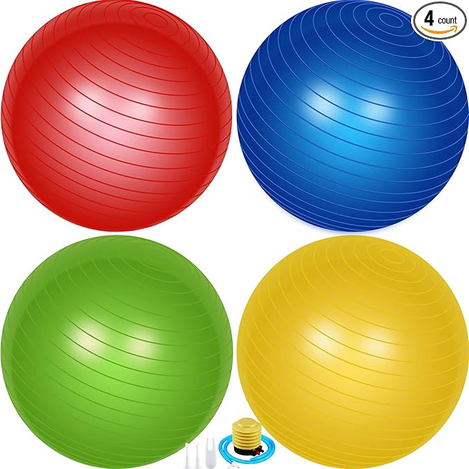 Leyndo 4 Pcs Yoga Ball Bulk Exercise Ball Pilates Ball