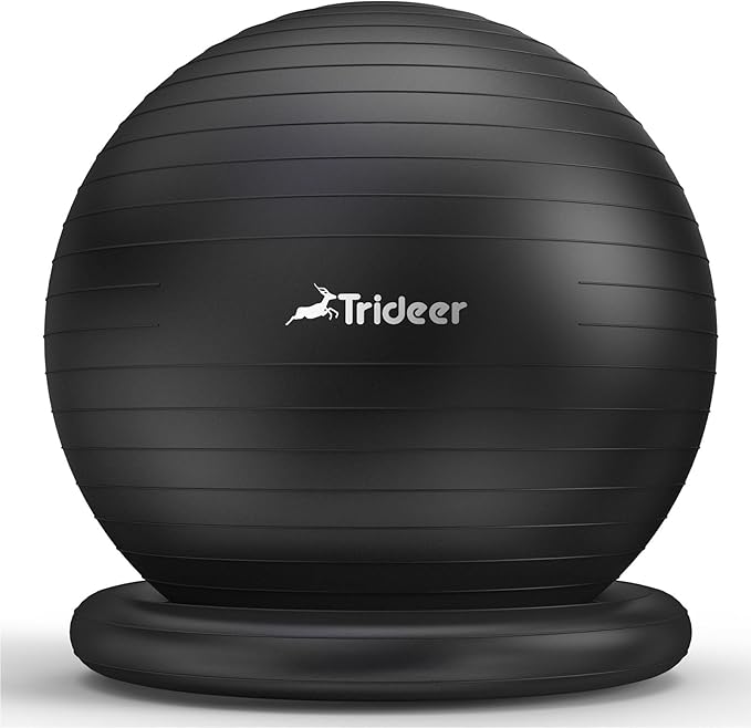 Trideer Ball Chair Yoga Ball Chair Exercise Ball Chair with Base for Home Office Desk