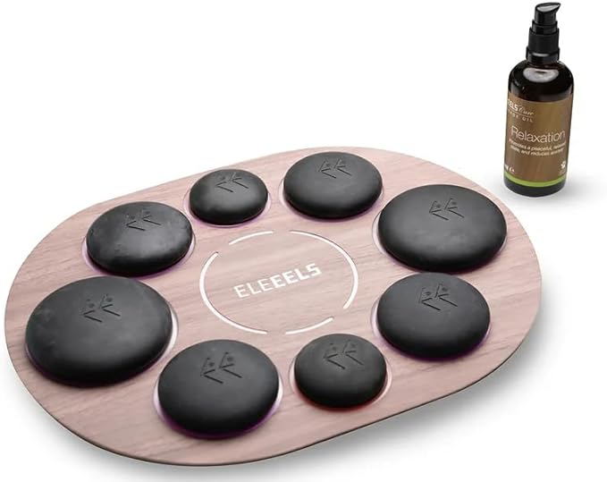 Eleeels S1 8-Piece Hot Stone Massage Set with Warmer