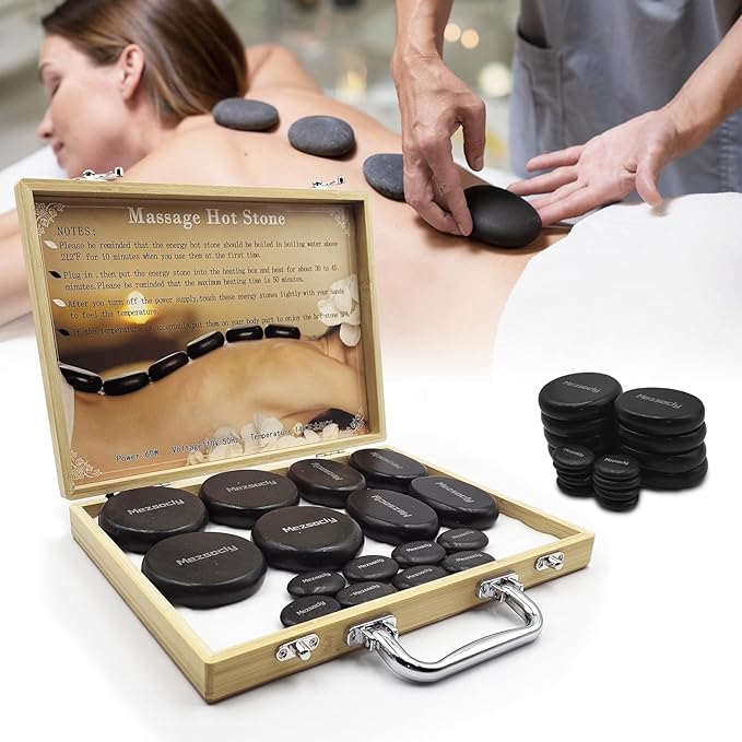 Mezsocly Hot Stones Massage Set for Professional or Home Spa