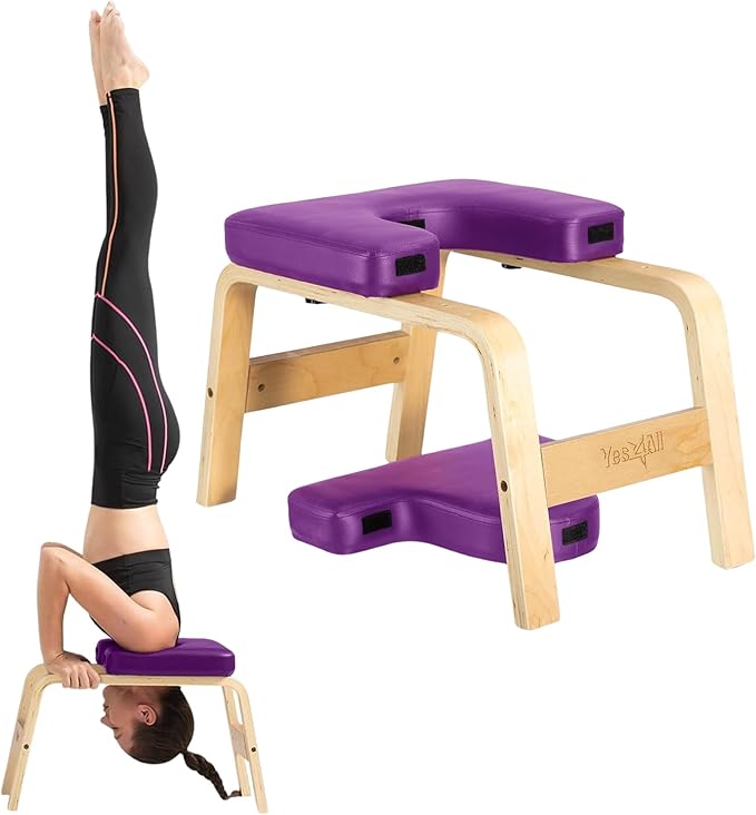 Yes4All Yoga Headstand Bench with PU Pads Thickness Foam