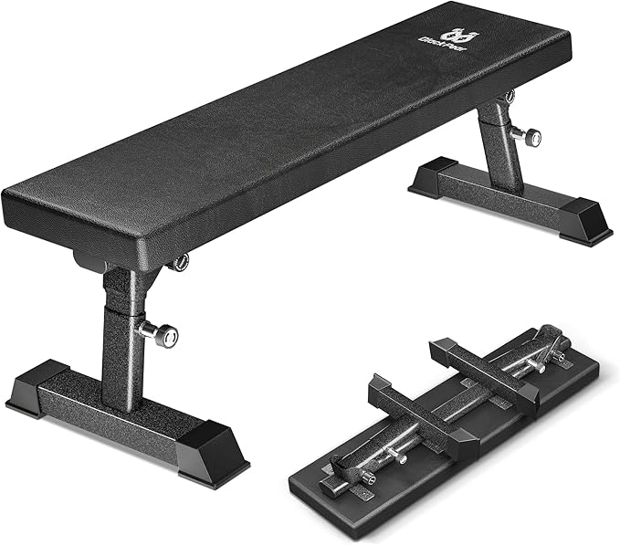 Flat Weight Bench - Heavy Duty Foldable Workout Bench for Home Gym