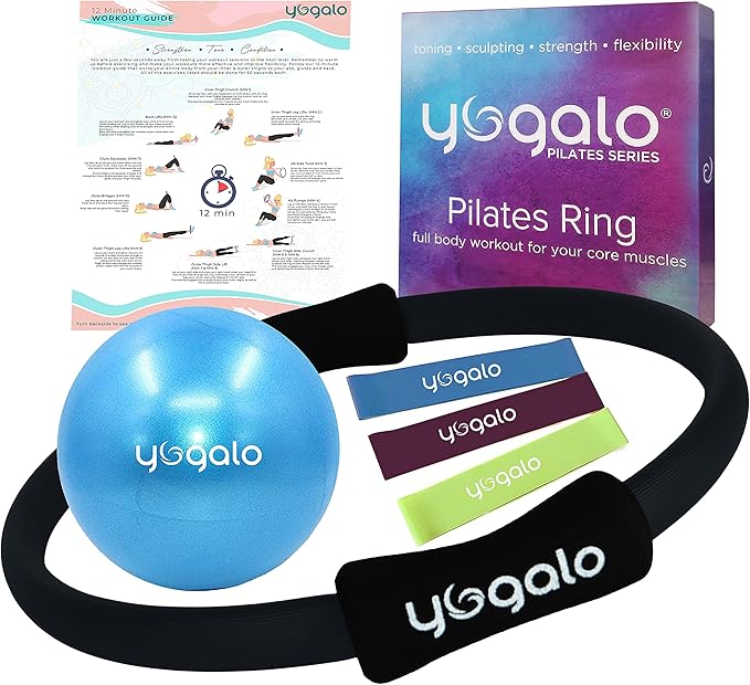 Pilates Ring and Ball Set with 3 Resistance Bands