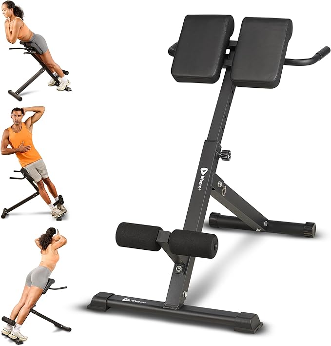 Lifepro Roman Chair Hyperextension Bench - Adjustable Back Extension Machine for Glutes