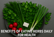 Fresh herb platter with mint, parsley, and basil served Mediterranean style