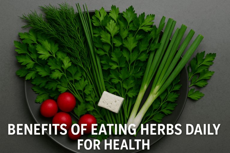 Fresh herb platter with mint, parsley, and basil served Mediterranean style