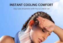 FrSara Rechargeable Neck Fan with LED Display Front View