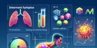 Intermittent hypoxia training benefits illustrated with a yogi practicing pranayama breathing on one side and a modern athlete running with an altitude mask on the other.