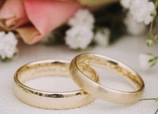 Amazon Wedding Registry gifts arranged on a table with thank-you cards