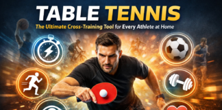 Table tennis cross training improves reaction time, agility, coordination, and cardio for athletes at home