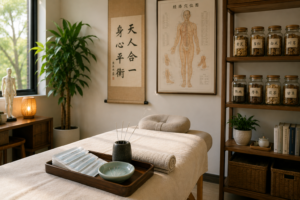 Traditional Chinese Medicine clinic and acupuncture treatment room in Sunnyvale
