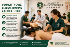 Community-based clinical training at the University of East-West Medicine teaching clinic in Sunnyvale California