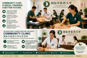 International Chinese Medicine University (国际中医药大学) Community Clinic providing hands-on acupuncture training and affordable community healthcare in Sunnyvale California